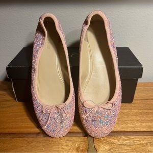 J.Crew Ballet Flats in Glitter - Pink Hologram